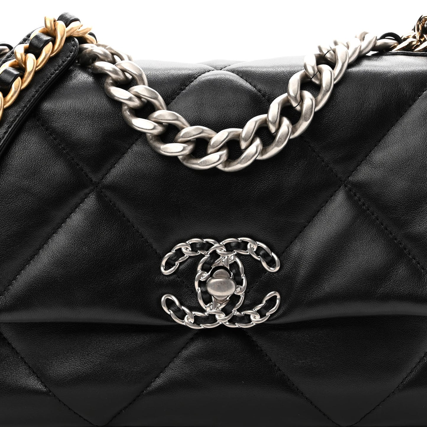 Lambskin Quilted Medium Chanel 19 Flap Black