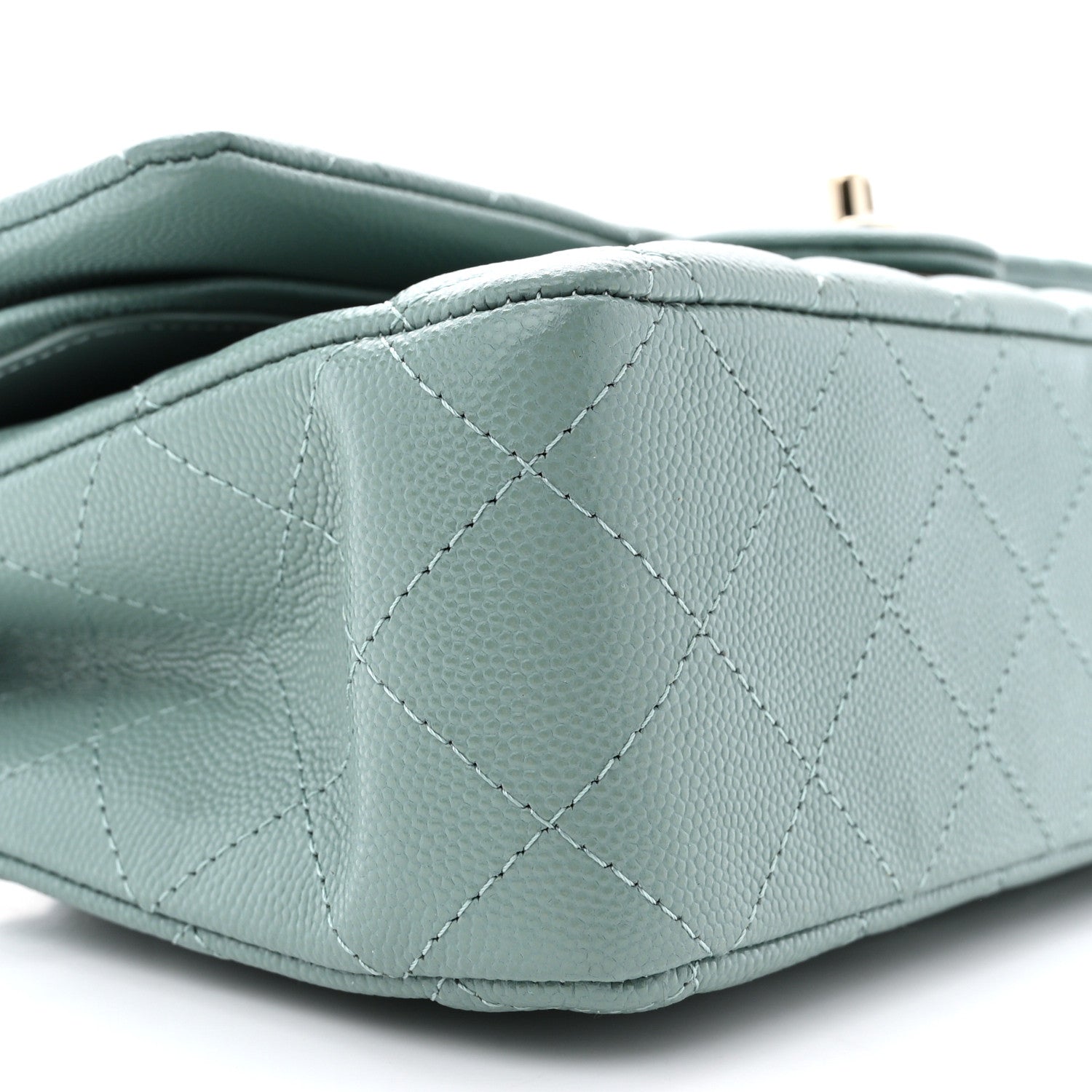 Chanel Caviar Quilted Medium Double Flap Dark Green 9 of 10