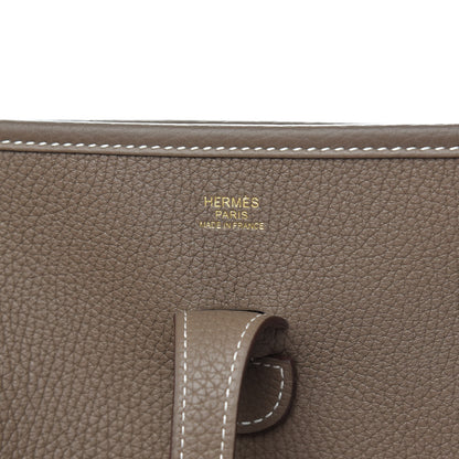 Hermes Taurillon Clemence Evelyne III PM Etoupe 6 of 10
