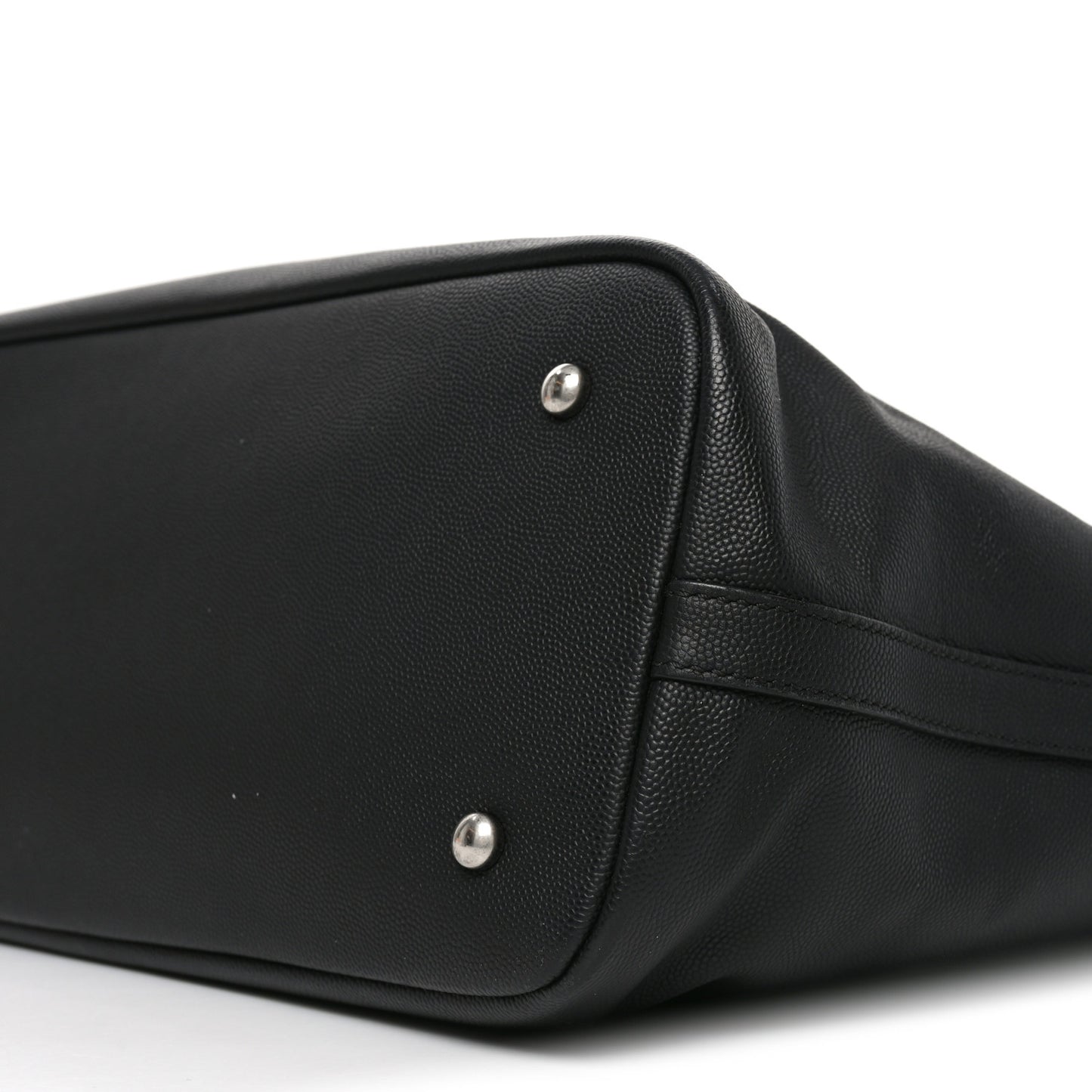 Calfskin Large Coco Eyelets Shopping Tote Black