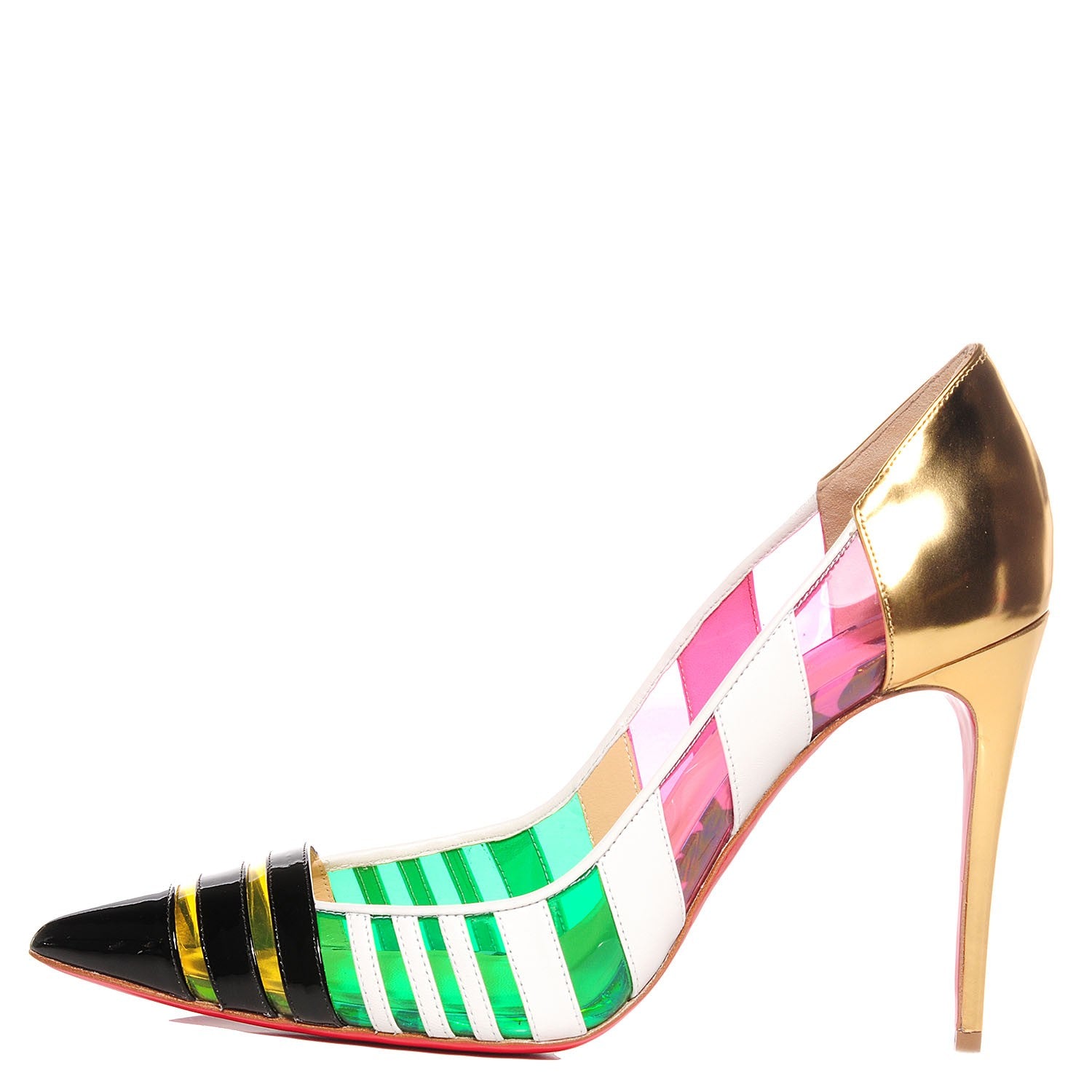Christian Louboutin Patent Kid PVC Bandy 100 Pumps 38 Multicolor 1 of 7