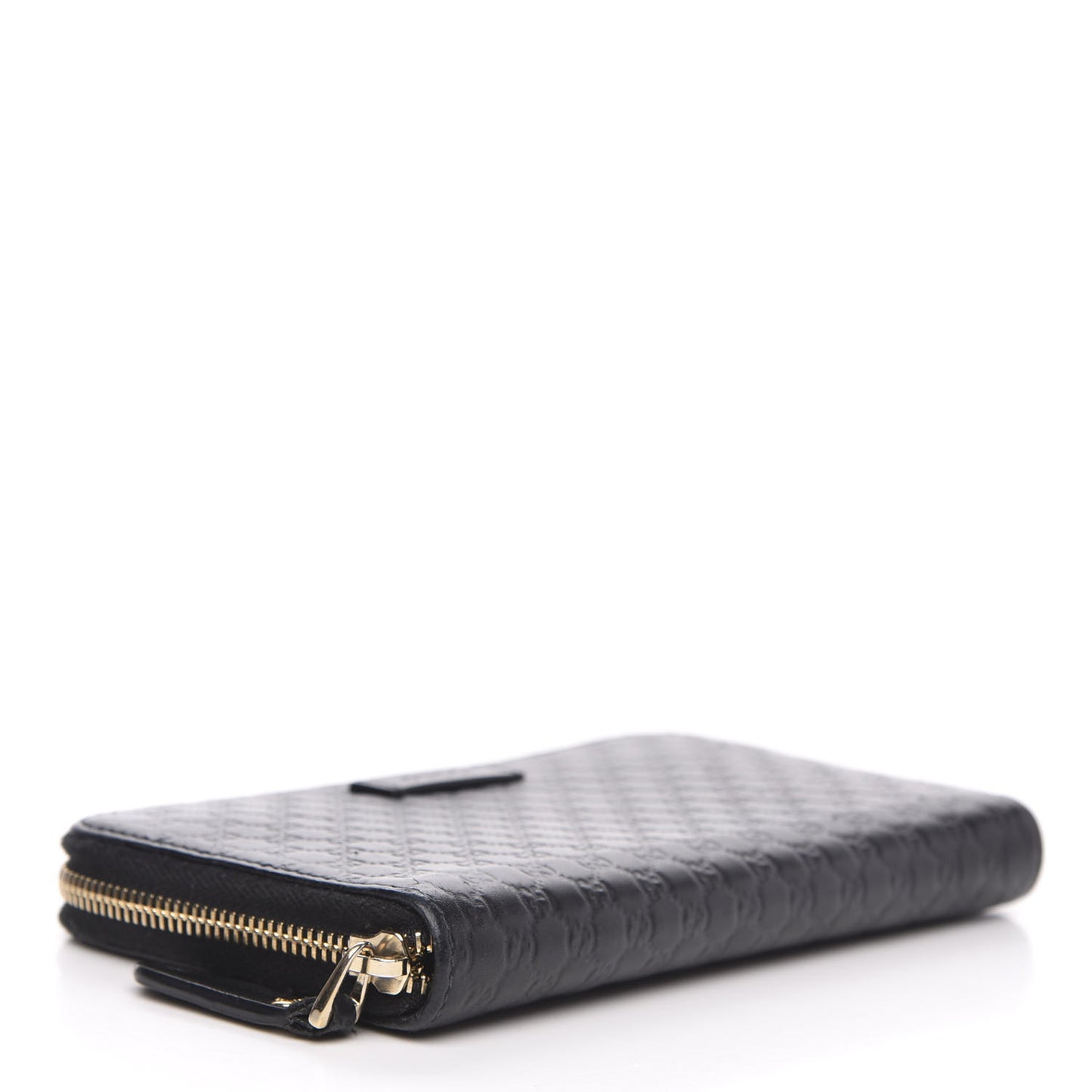 Microguccissima Zip Around Wallet Black