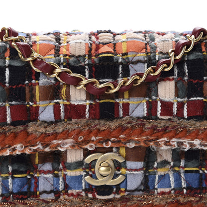 Chanel Tweed Quilted Mini Rectangular Flap Blue Orange Navy Beige 10 of 11