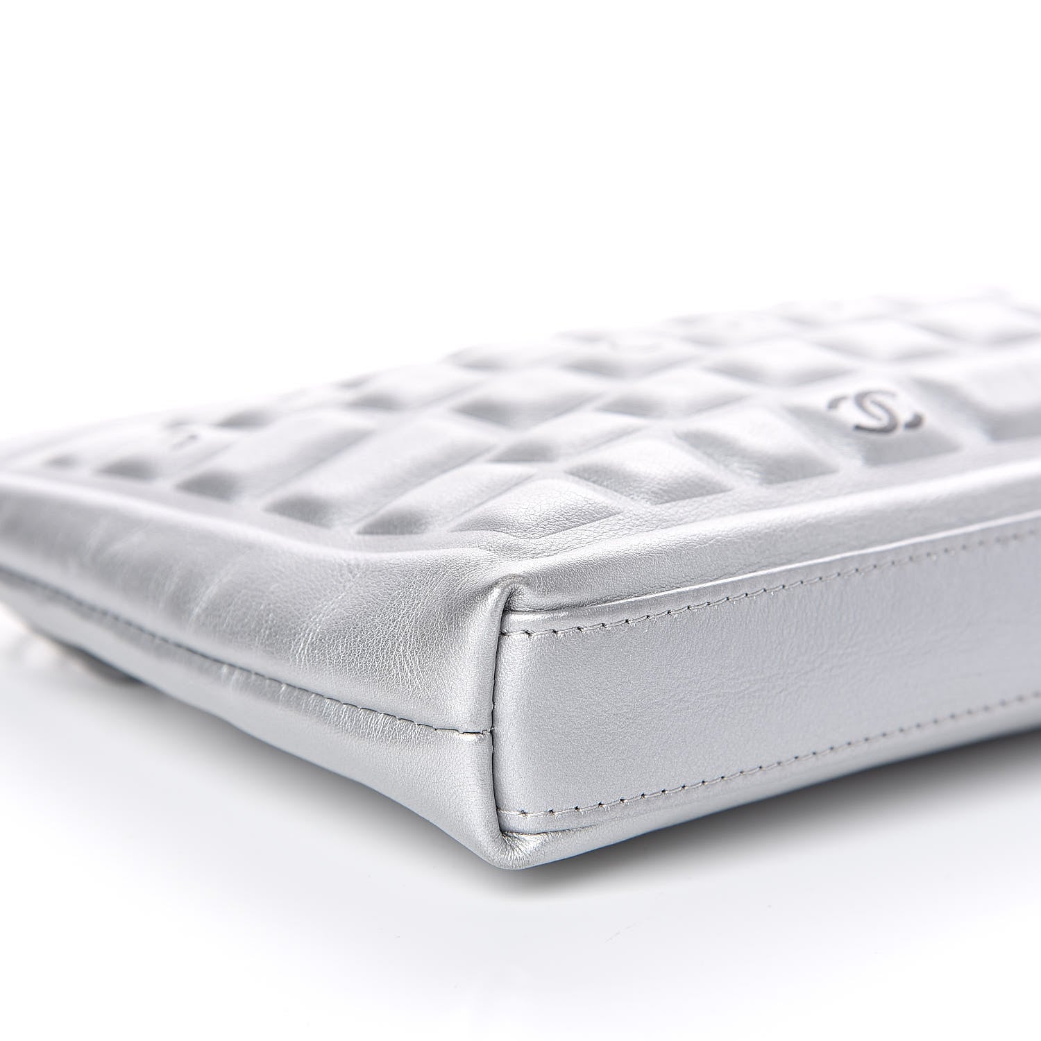 Chanel Metallic Calfskin Keyboard Pouch Silver 8 of 11