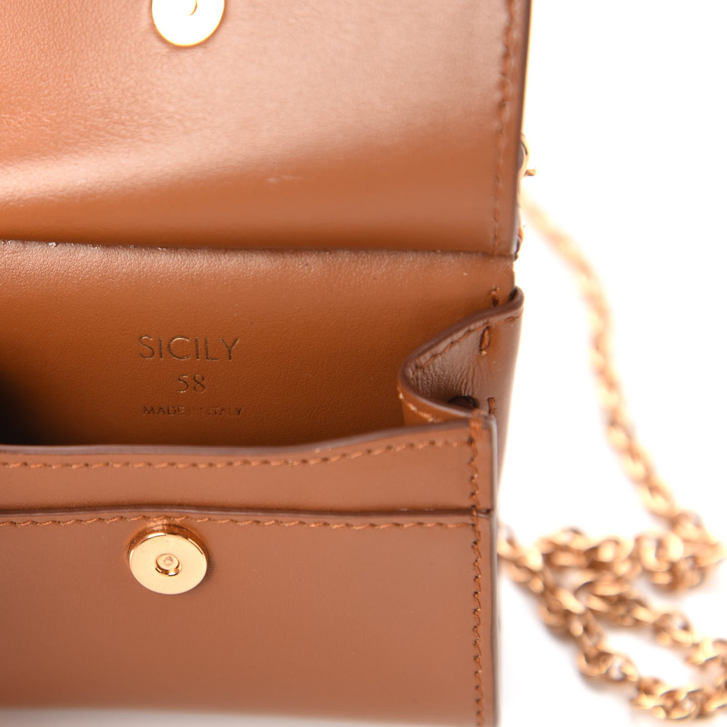 Calfskin Micro 58 Miss Sicily Satchel Brown