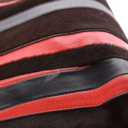 Givenchy Calf Hair Goatskin Smooth Calfskin Patchwork Medium Antigona Black Red 15 of 19