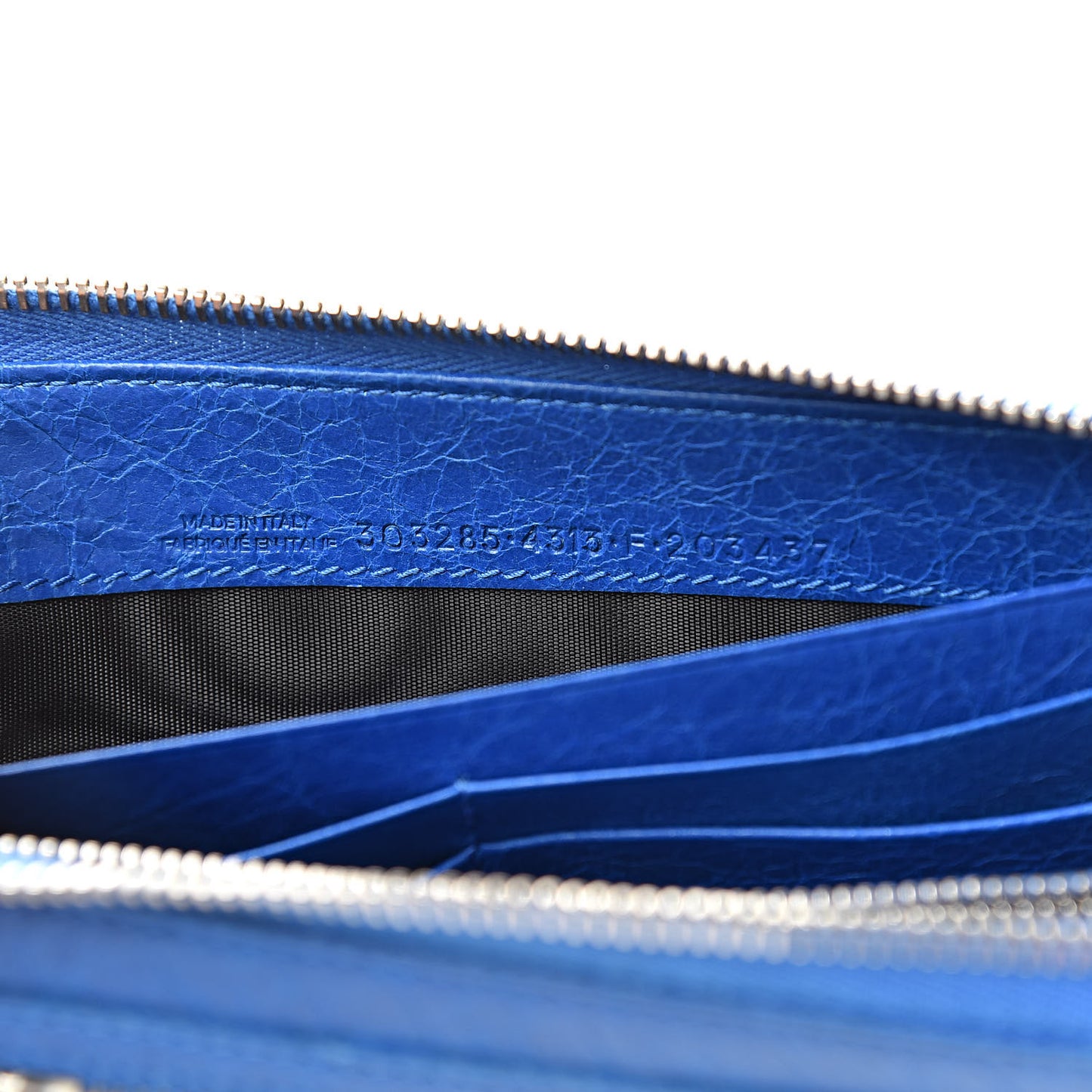Agneau Giant 12 Silver Hardware Continental Zip Around Wallet Bleu Lazuli