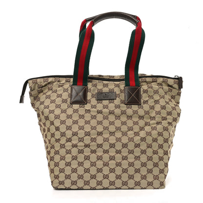 Gucci GG Monogram Large Web Handle Bucket Tote Dark Brown 1 of 10