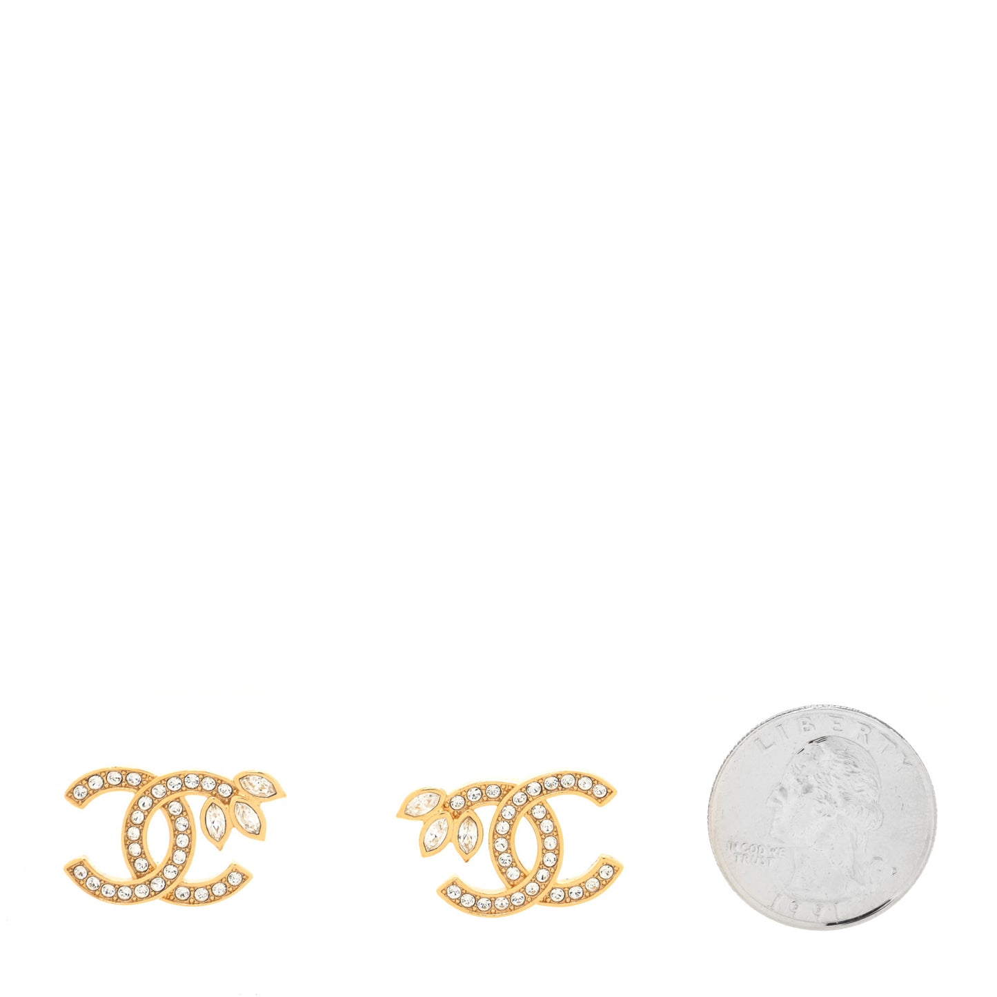 Crystal Wheat CC Earrings Gold