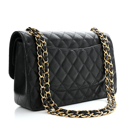 Chanel Caviar Quilted Jumbo Double Flap Black 2 of 11