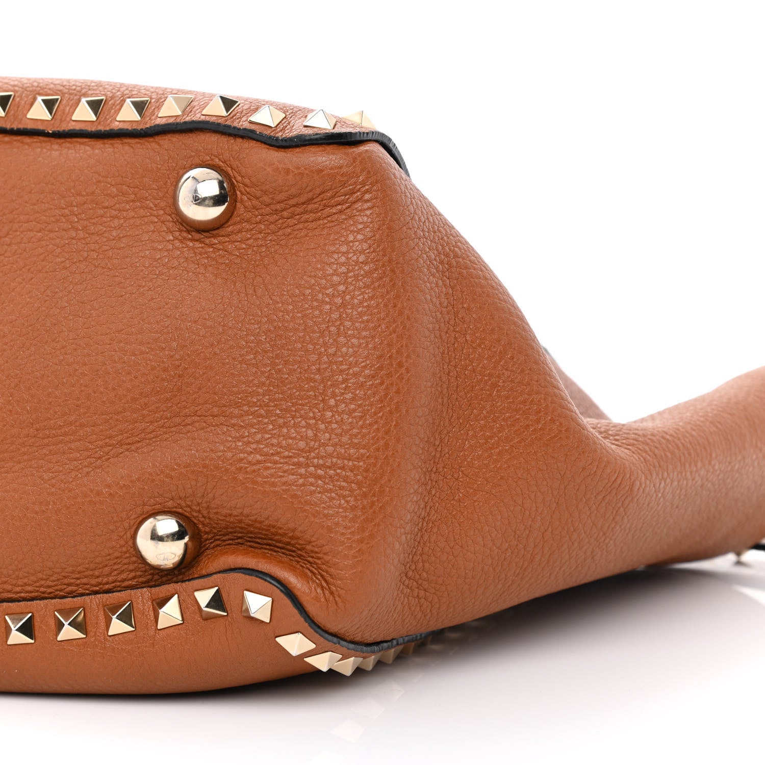 Valentino Garavani Pebbled Calfskin Medium Rockstud Tote Light Cuir 10 of 18
