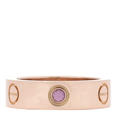 Cartier 18K Pink Gold Pink Sapphire 5.5mm LOVE Ring 52 6 1 of 4