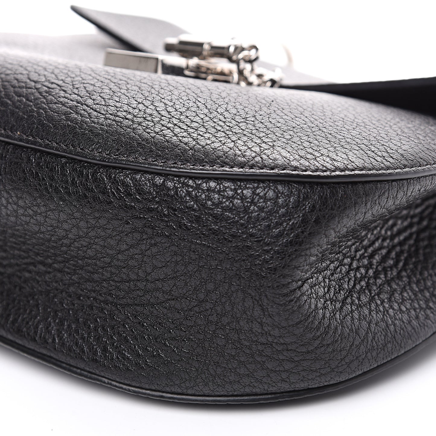 Grained Lambskin Drew Shoulder Bag Black