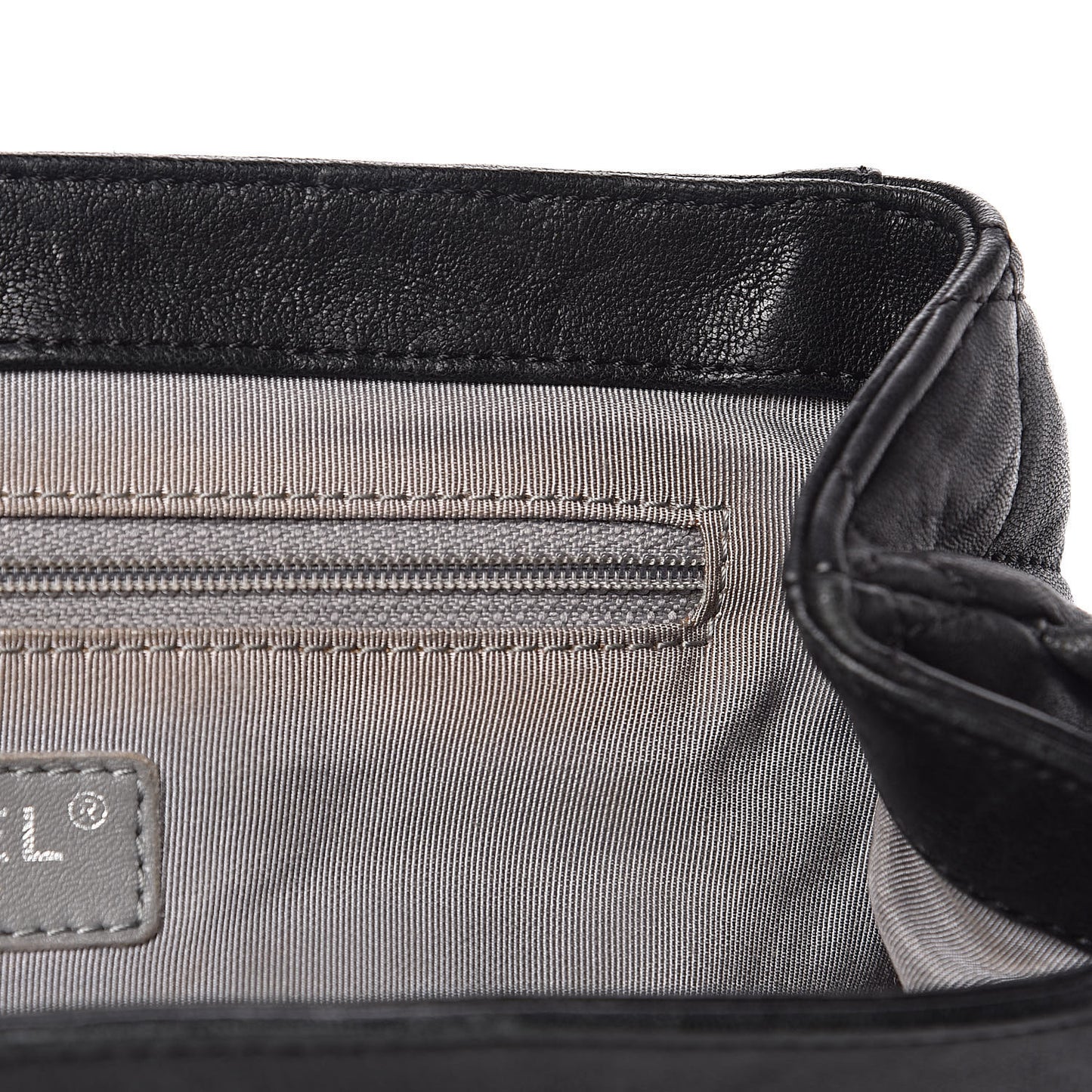 Washed Lambskin Quilted Medium Chain Around Messenger Black