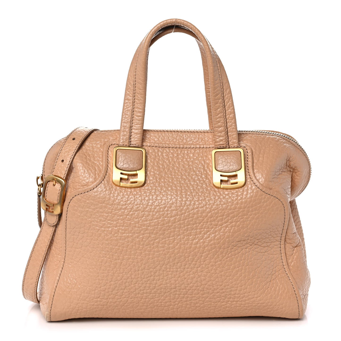 Pebbled Calfskin Small Chameleon Tote Beige