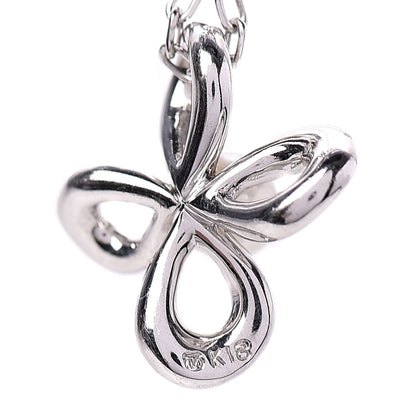 Mikimoto 18K White Gold Pearl 4mm Flower Pendant Necklace 5 of 6