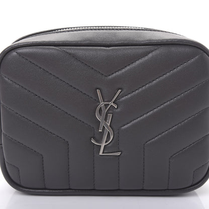 Saint Laurent Lambskin Y Quilted Monogram Loulou Cosmetic Case Asphalt Grey 9 of 9