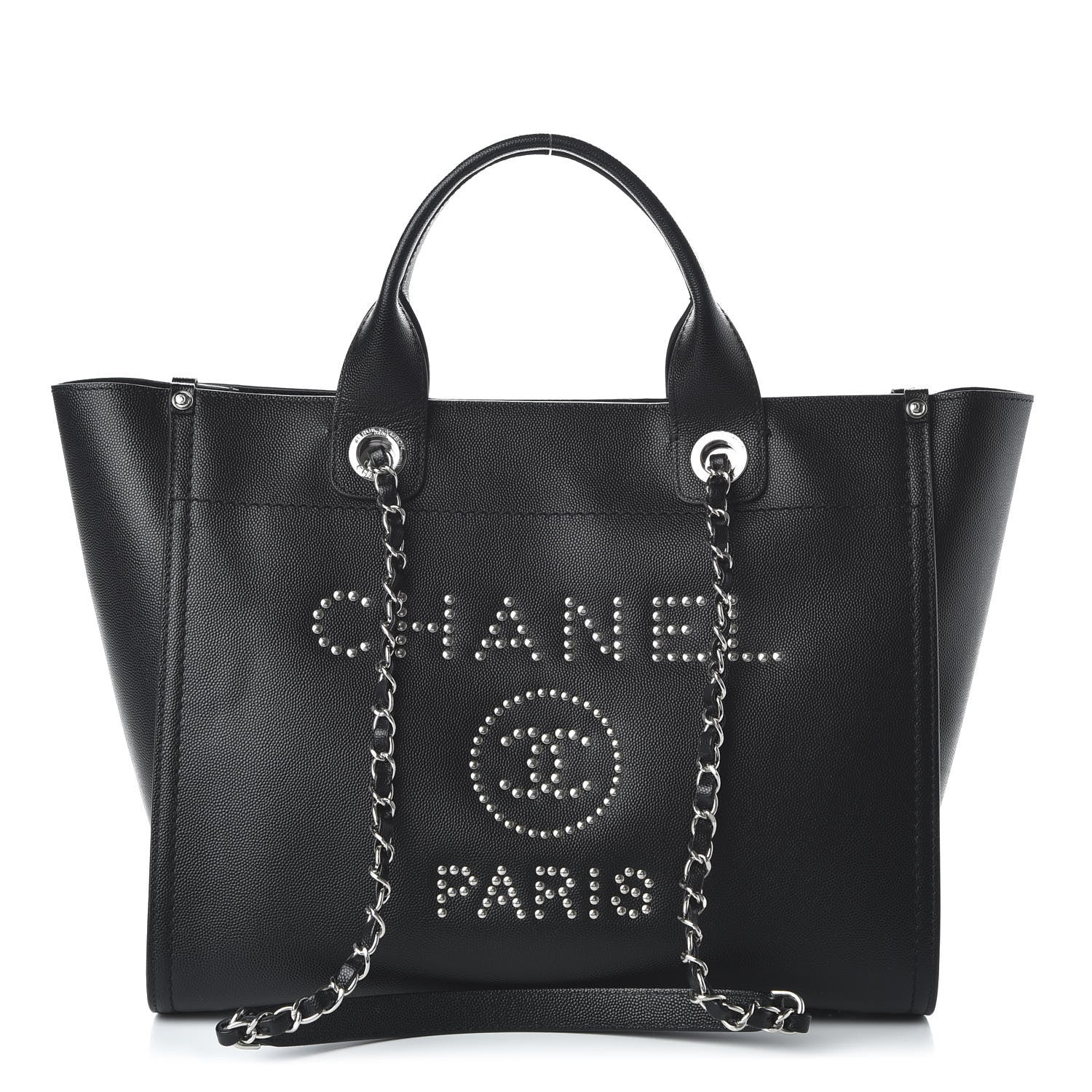 Chanel Caviar Small Studded Deauville Tote Black 1 of 10