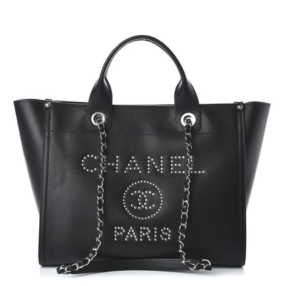 Chanel Caviar Small Studded Deauville Tote Black 1 of 10