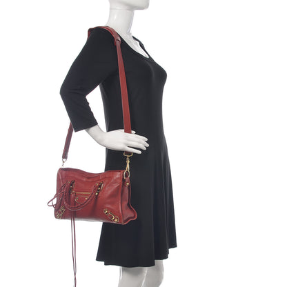 Balenciaga Chevre Gold Metallic Edge Hardware S City Rouge Groseille 2 of 17