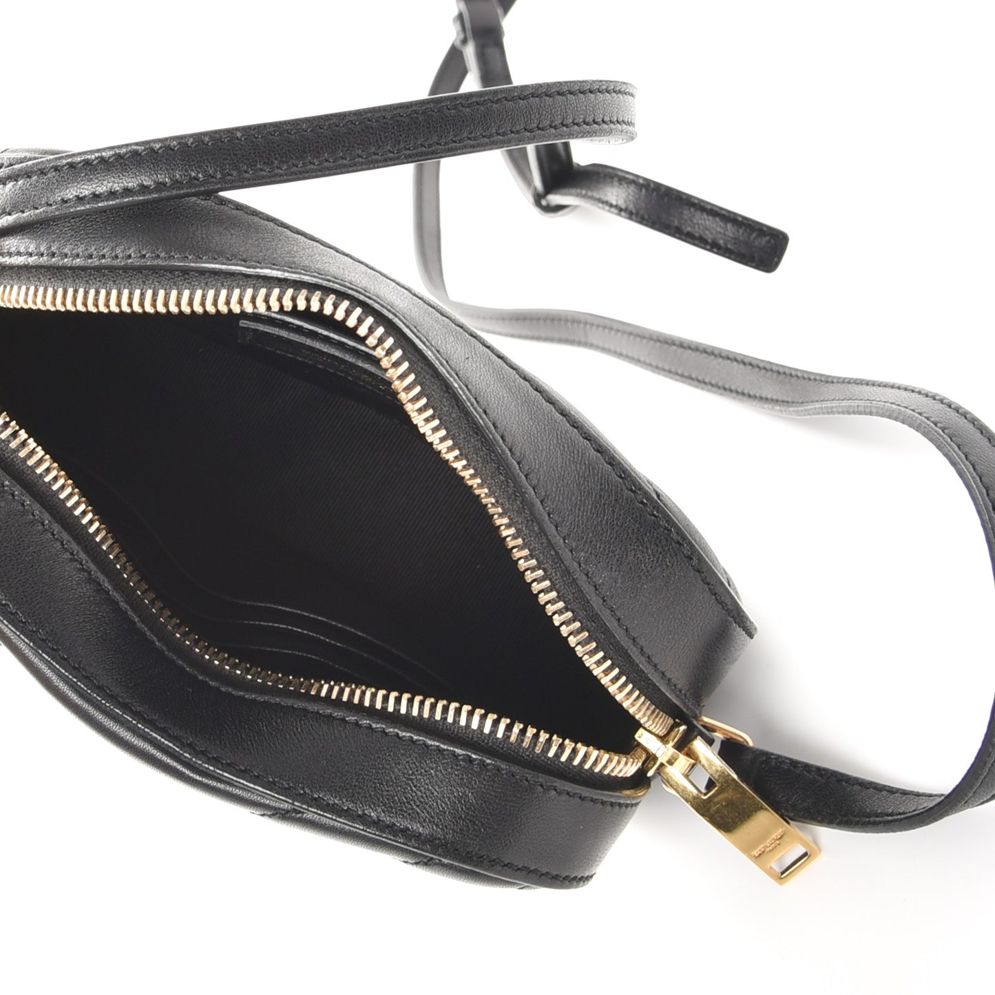 Lambskin Chevron Small Classic Monogram Camera Bag Nero Black