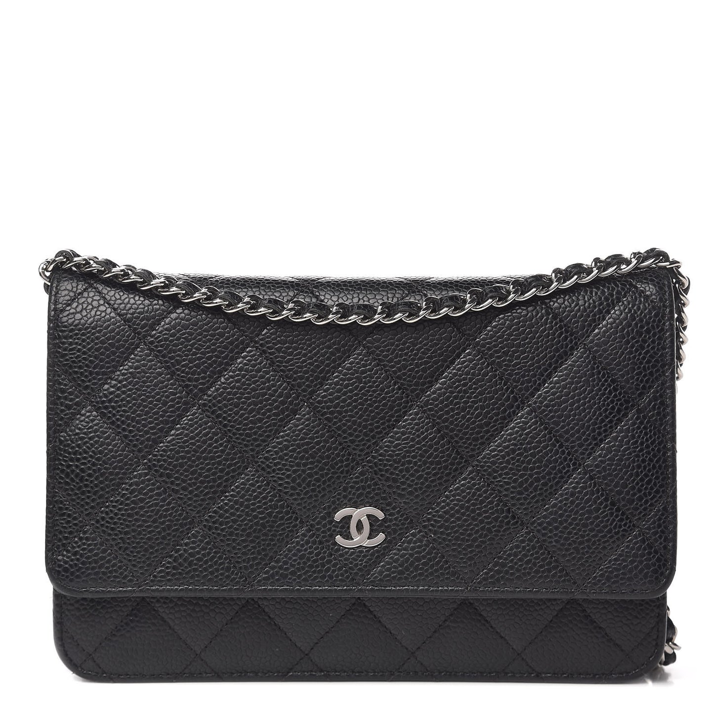Caviar Quilted Wallet On Chain WOC Black