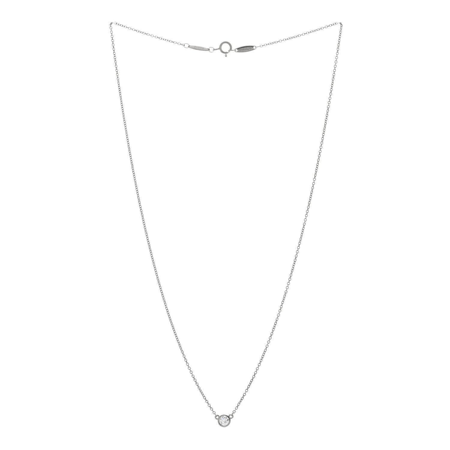 Tiffany Platinum Diamond .20ct Elsa Peretti Diamonds By The Yard Pendant Necklace 3 of 5