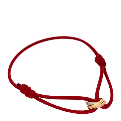 Cartier 18K Pink Yellow White Gold Trinity Cord Bracelet Red 1 of 4