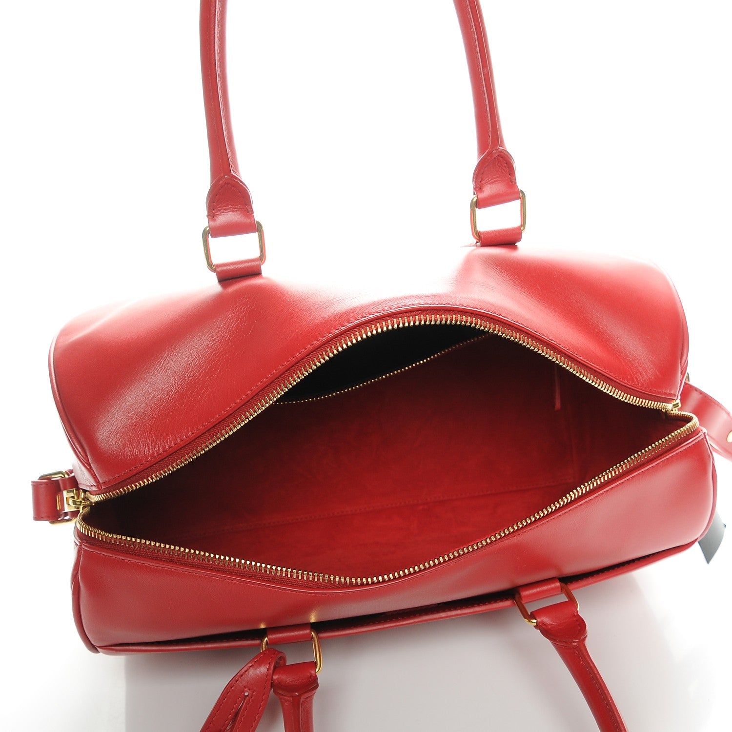 Saint Laurent Calfskin Classic Duffle 6 Red 6 of 8