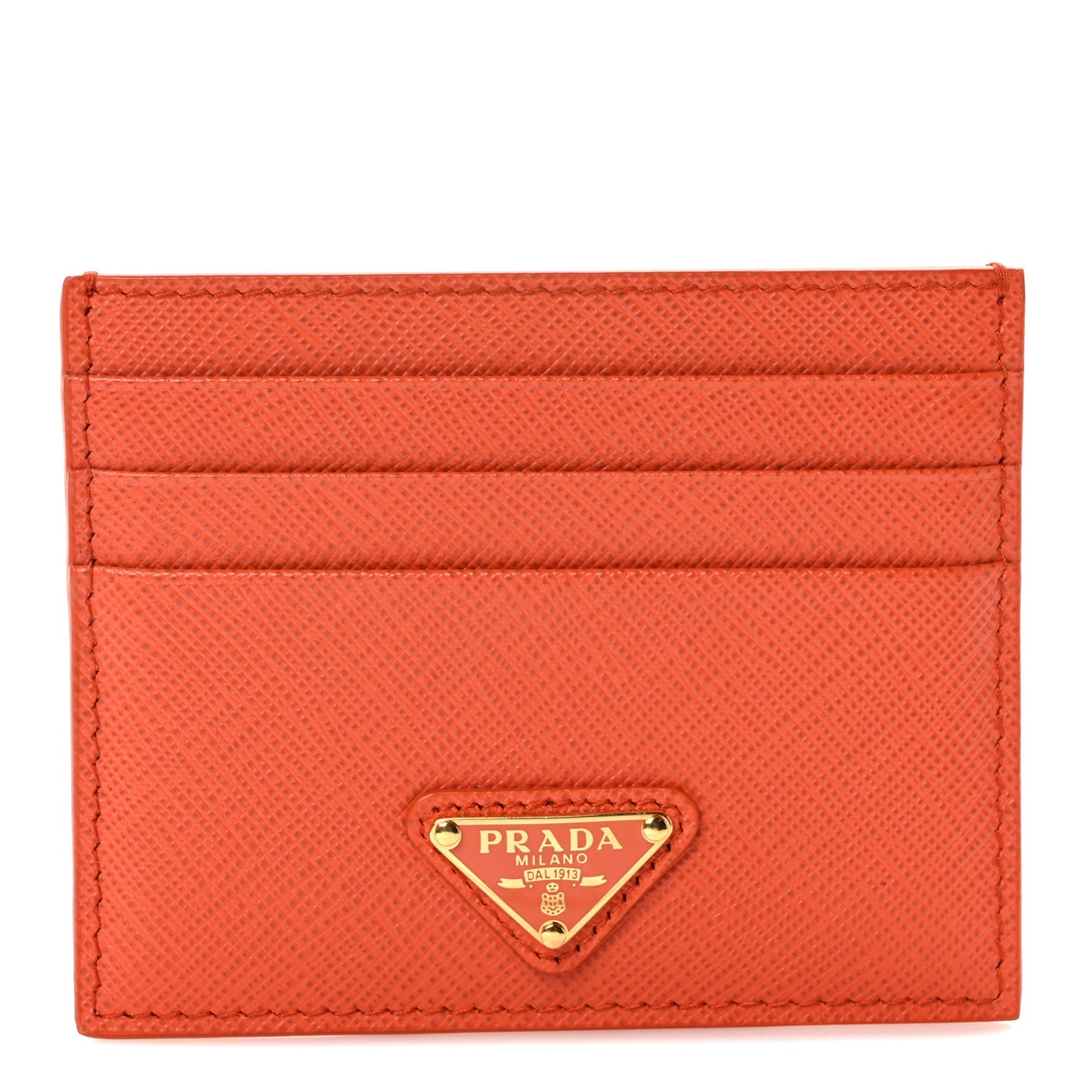 Saffiano Triangle Card Holder Arancio