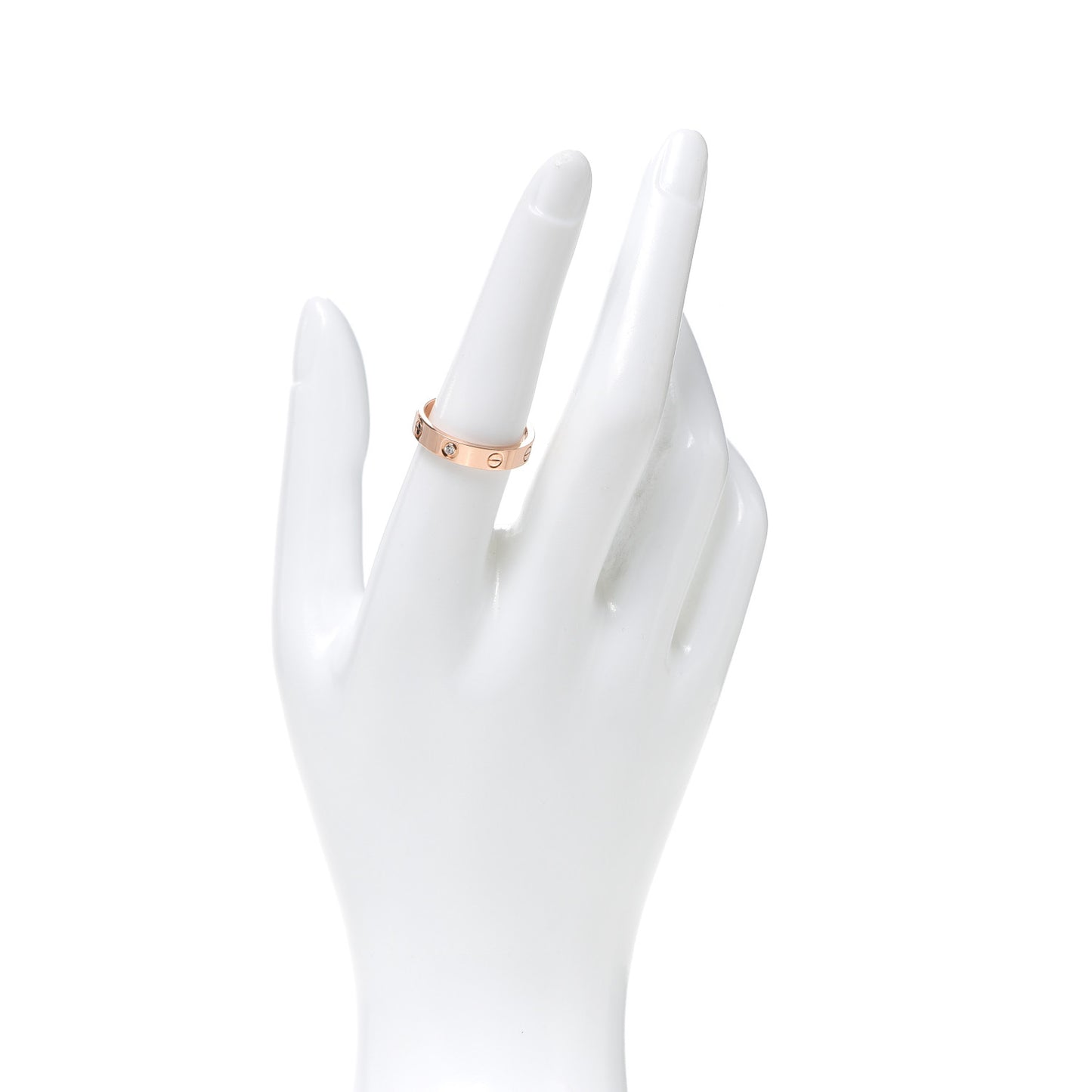 18K Pink Gold Diamond 4mm LOVE Wedding Band Ring 56 7.5