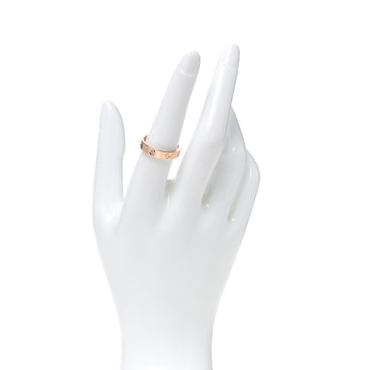 Cartier 18K Pink Gold Diamond 4mm LOVE Wedding Band Ring 56 7.5 2 of 4