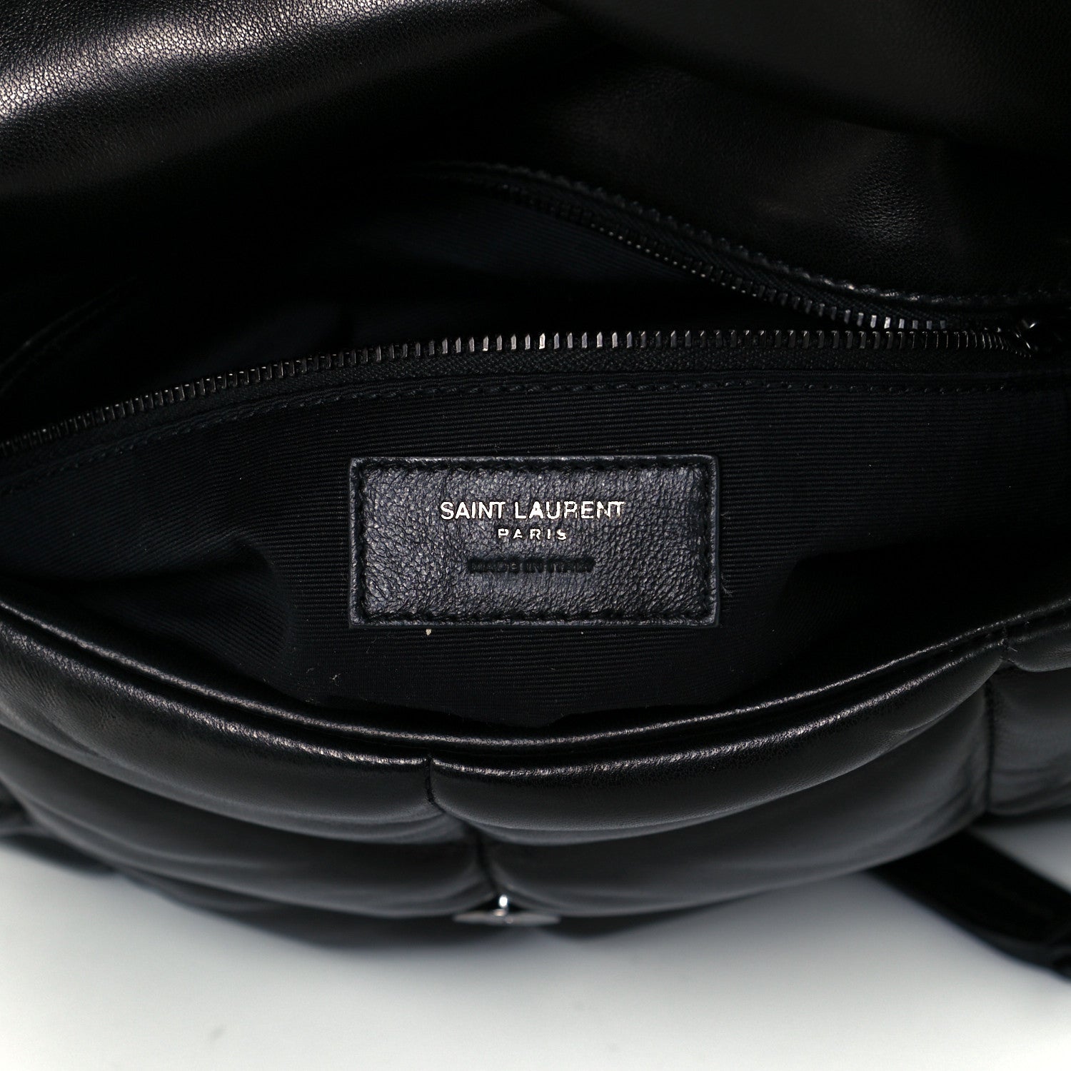 Saint Laurent Lambskin Quilted Medium Loulou Puffer Monogram Chain Satchel Black 6 of 11