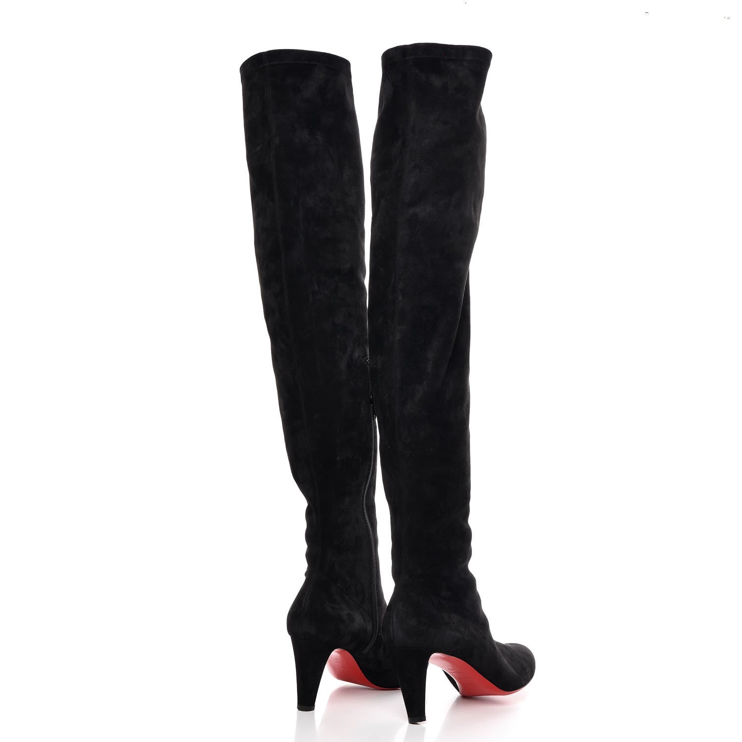 Christian Louboutin Veau Velours Alta Top 70 Over The Knee Boots 40.5 Black 3 of 8