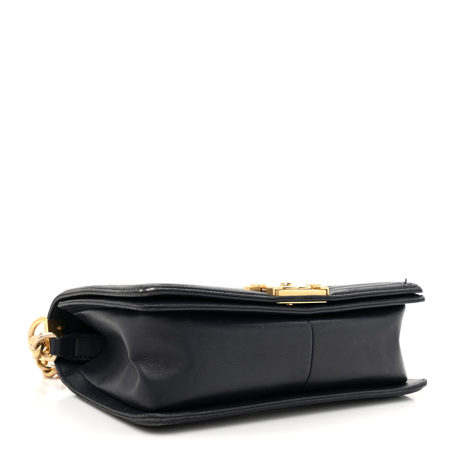 Lambskin Quilted Medium Boy Flap Dark Navy