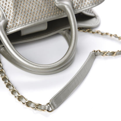 Chanel Metallic Calfskin Perforated Up In The Air Tote Silver 12 of 13