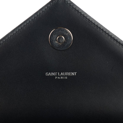Saint Laurent Smooth Calfskin Matelasse Chevron Large Monogram Satchel Black 6 of 8