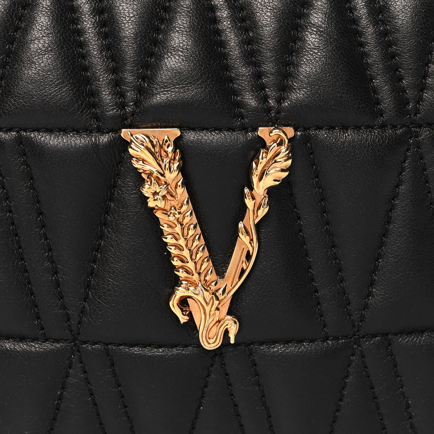 Nappa Quilted Virtus Shoulder Bag Black