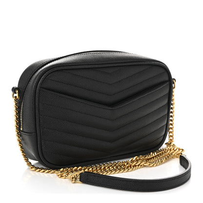 Saint Laurent Grain De Poudre Matelasse Monogram Mini Lou Camera Bag Black 4 of 19