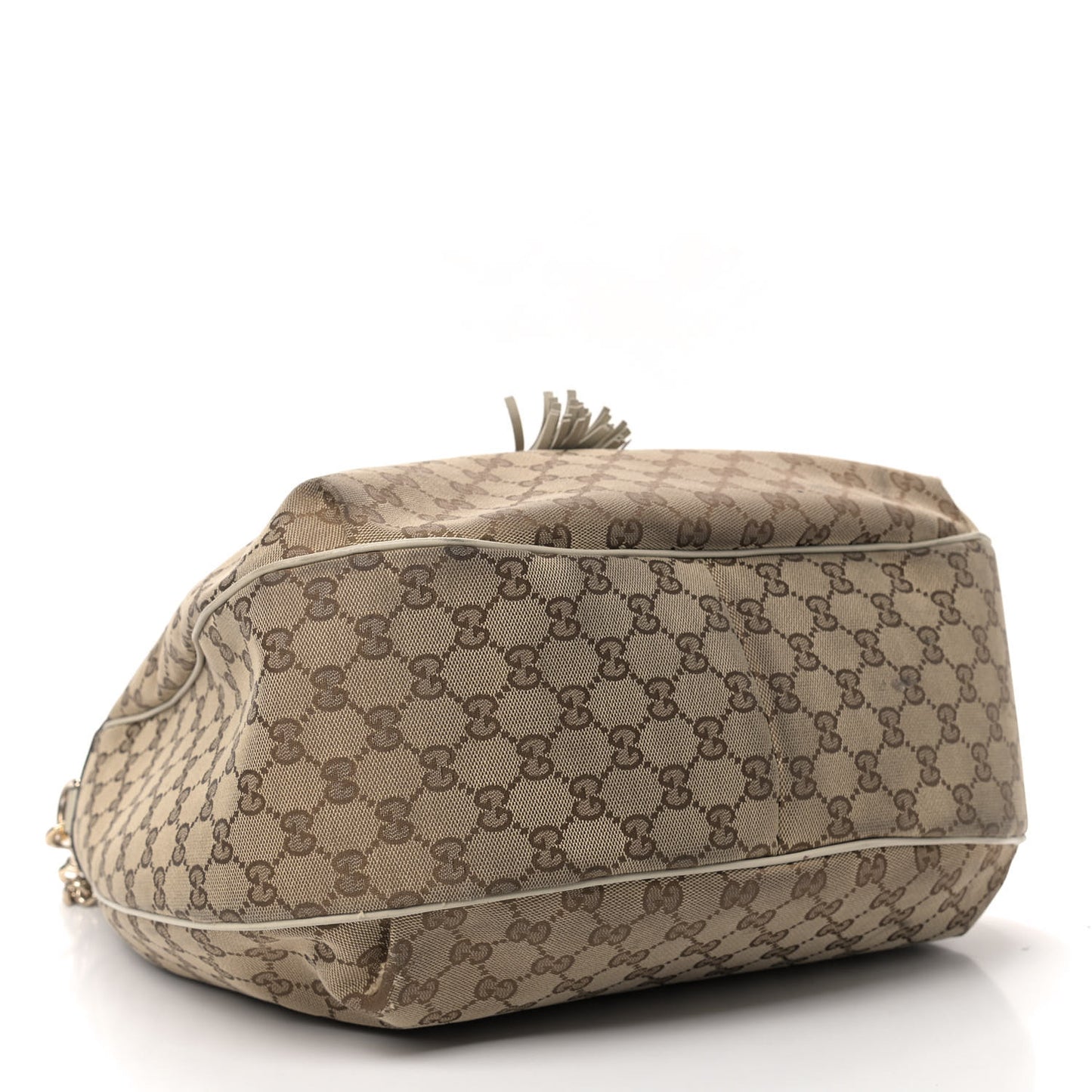 Monogram Margaux Calfskin Medium Emily Hobo Beige Ebony Mystic White