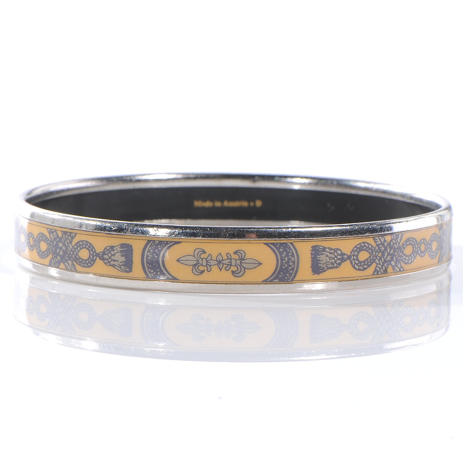 Hermes Enamel Printed Grand Apparat Narrow Bracelet 65 Yellow 5 of 5