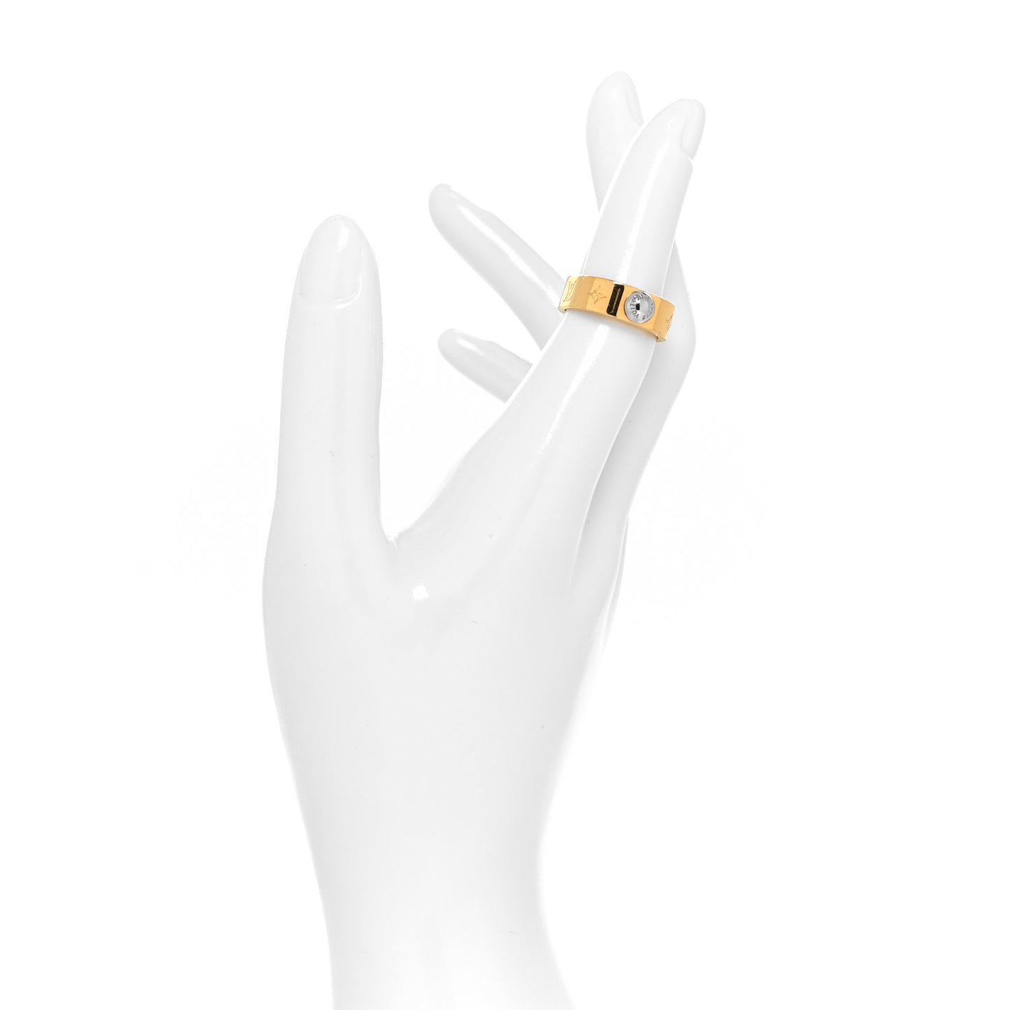 Brass Monogram Engraved Nanogram Ring S Gold