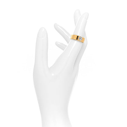 Louis Vuitton Brass Monogram Engraved Nanogram Ring S Gold 2 of 5