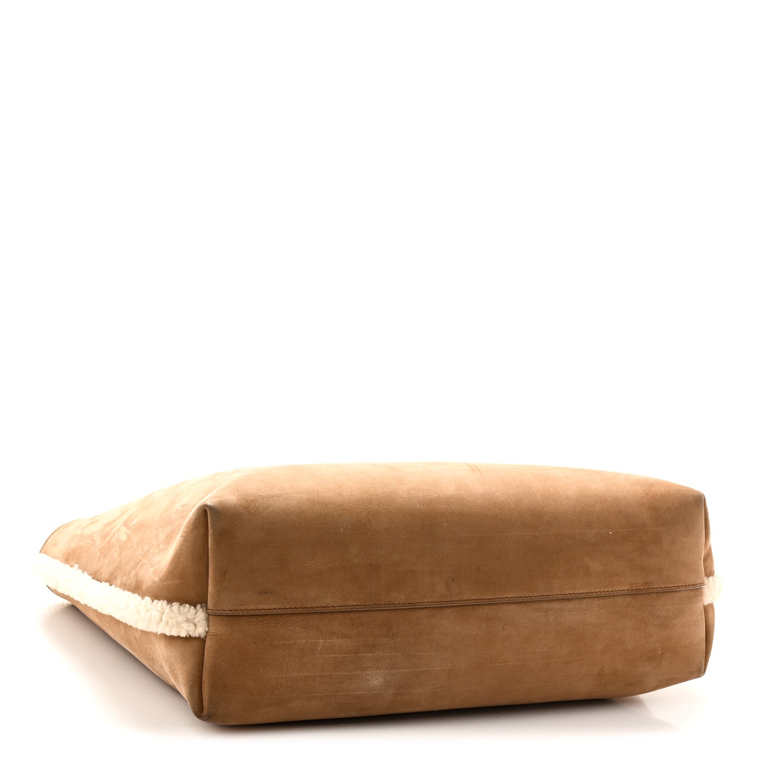 Saint Laurent Suede Shearling Large Shopping Tote Natural Tan 5 of 11