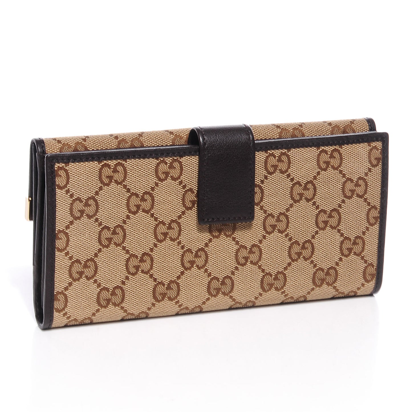 Monogram Margaux Calfskin Dice Continental Wallet Beige Ebony Dark Brown