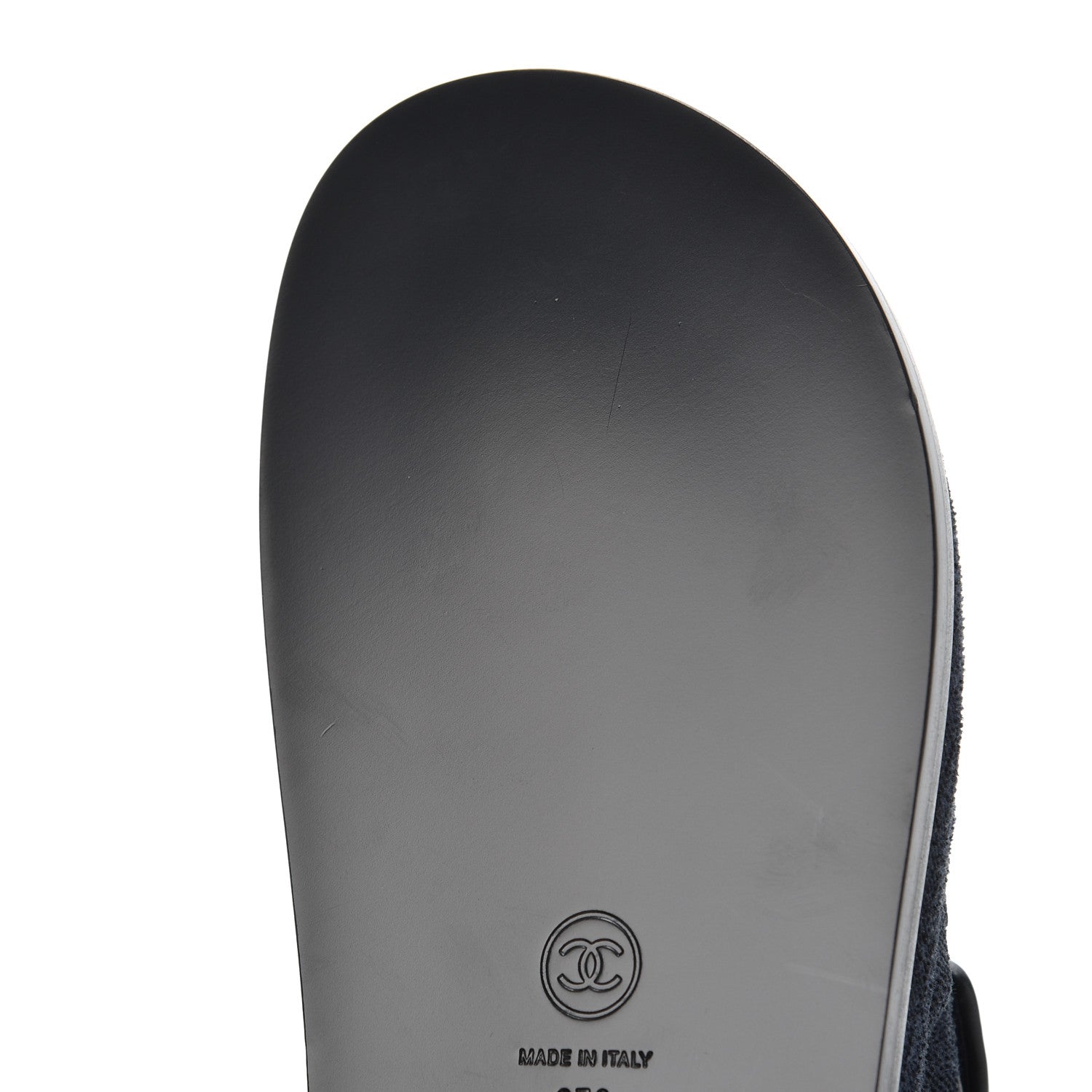 Chanel Velvet Velcro Dad Sandals 37 Navy Blue 12 of 15
