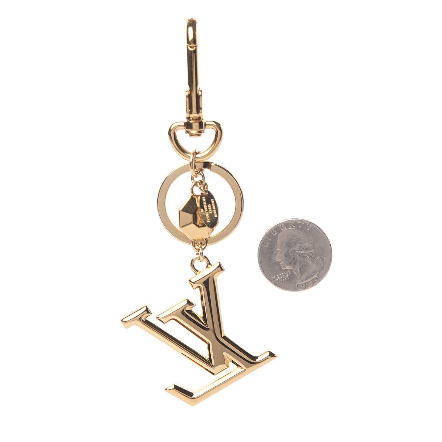 Louis Vuitton LV Facettes Bag Charm Key Holder Gold 2 of 3