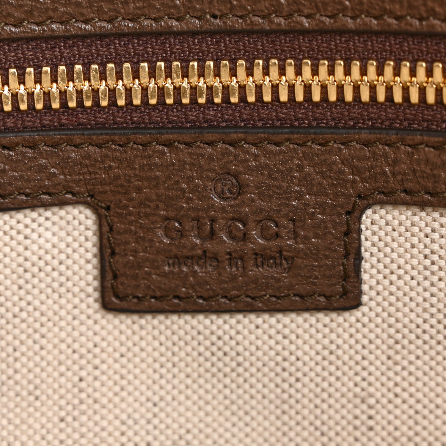 Gucci Monogram Jumbo GG Textured Dollar Calfskin Web Wristlet Messenger Bag Camel Ebony New Acero 5 of 9
