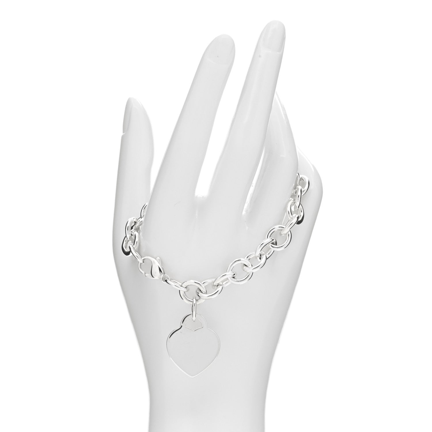 Tiffany Sterling Silver Heart Tag Charm Bracelet 2 of 4