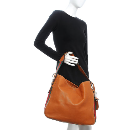 Gucci Pebbled Calfskin Medium Heritage Shoulder Bag Light Tobacco 2 of 7